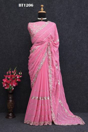 D.NO. BT1206 BY BT SOFT GEORGETTE SAREE MANUFACTURER IN INDIA